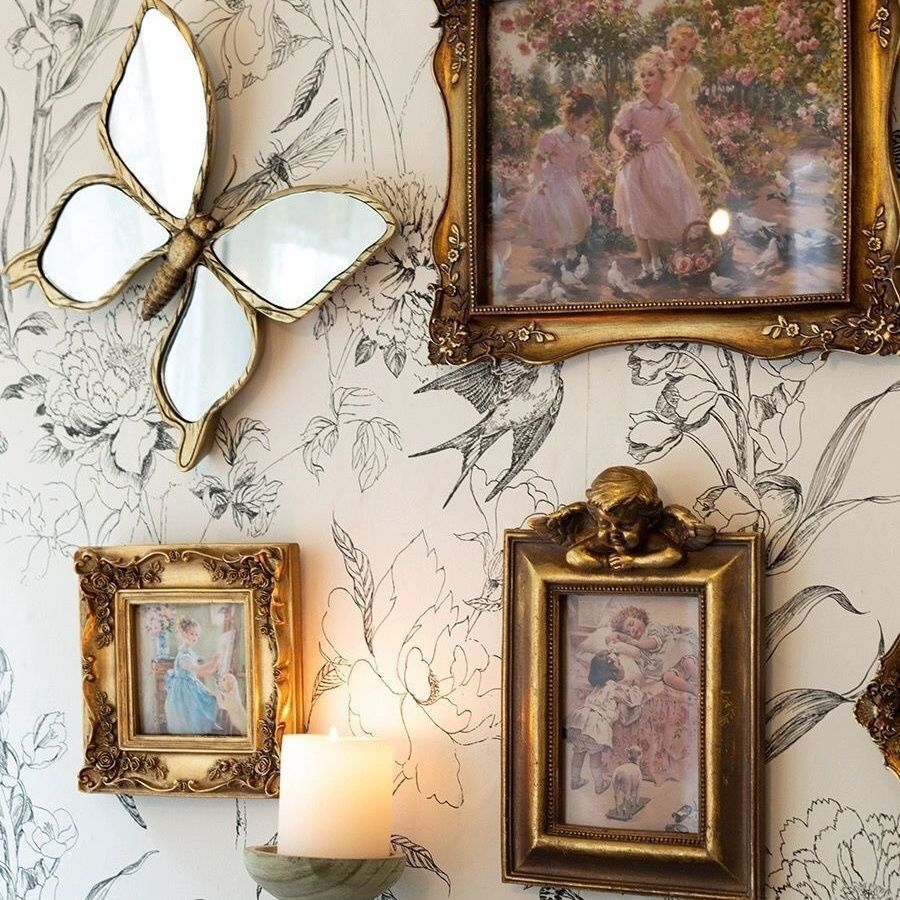 Resin butterfly mirror wall hanging