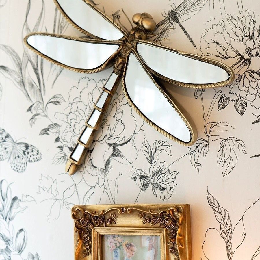 Resin butterfly mirror wall hanging