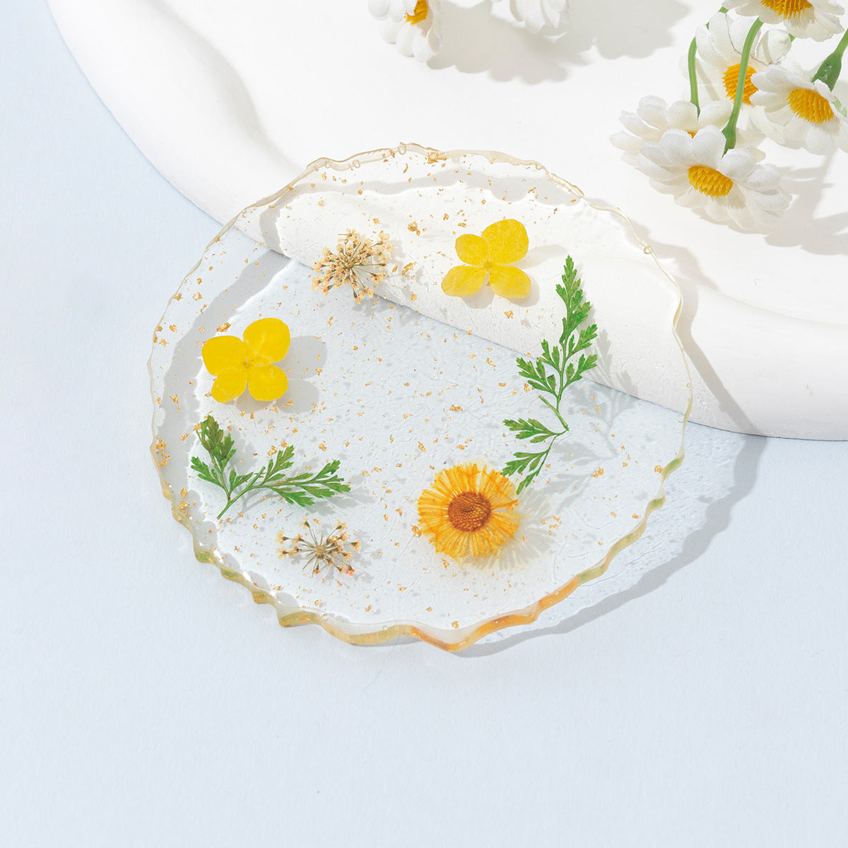 Resin Flower Coaster Heat Insulation Table Decor