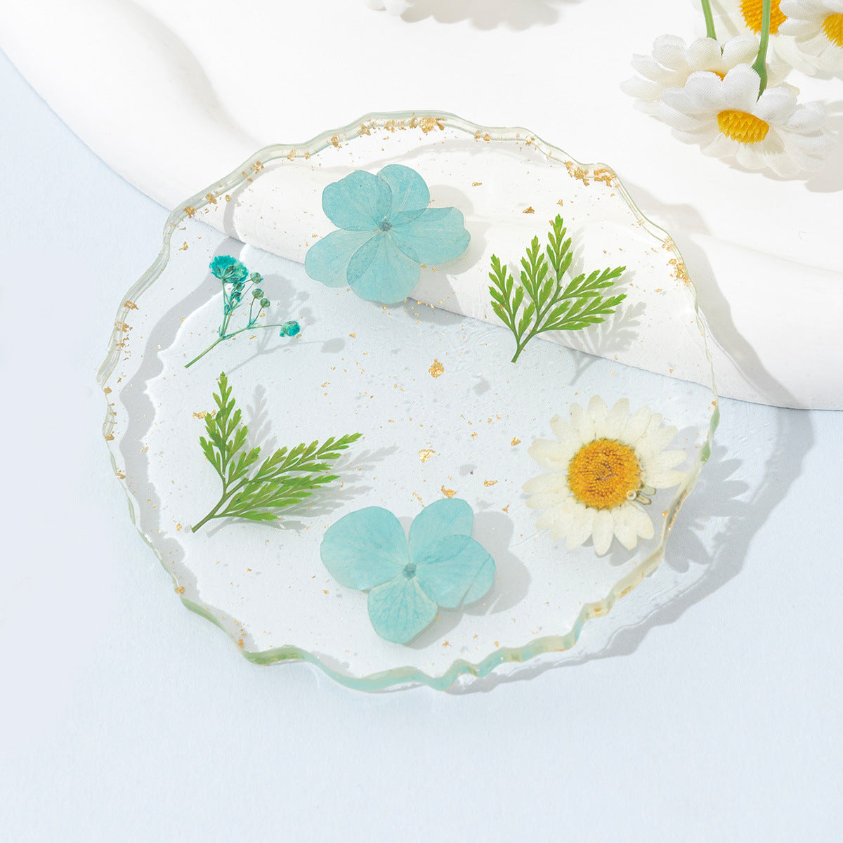 Resin Flower Coaster Heat Insulation Table Decor