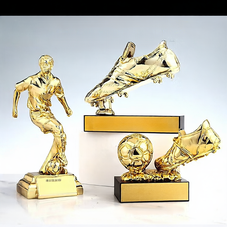 Resin Gold-Plated Football Trophy Souvenir