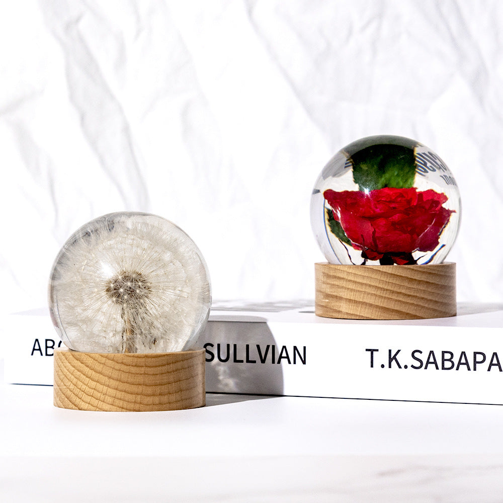 Resin Rose Dandelion Decorative Ornament
