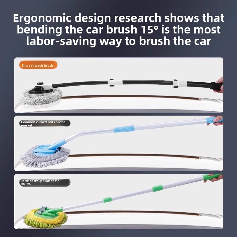 Retractable Car Wash Brush with Soft Bristles