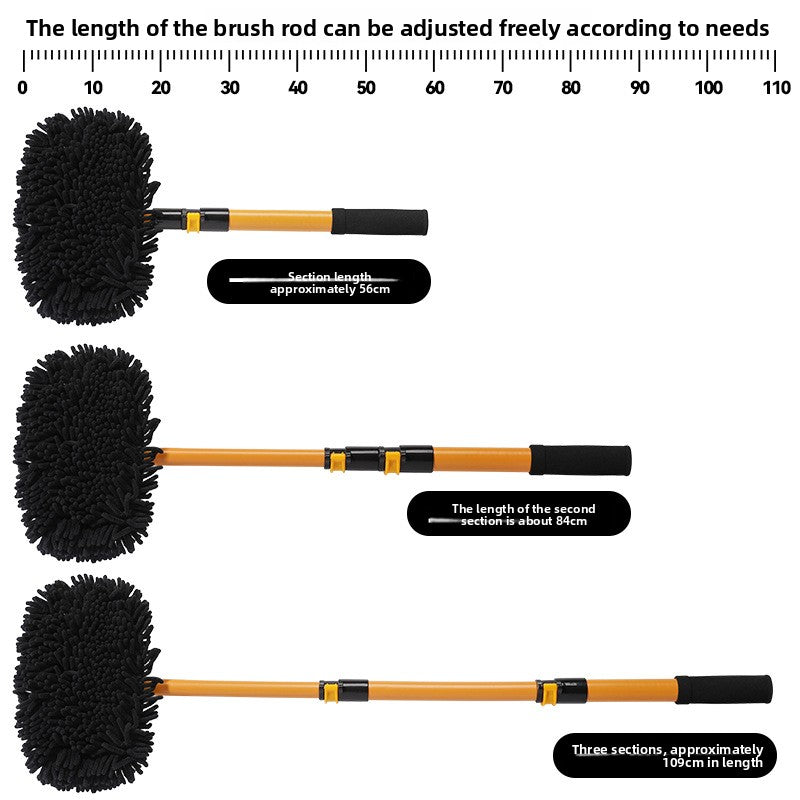 Retractable Car Wash Mop with Soft Bristles
