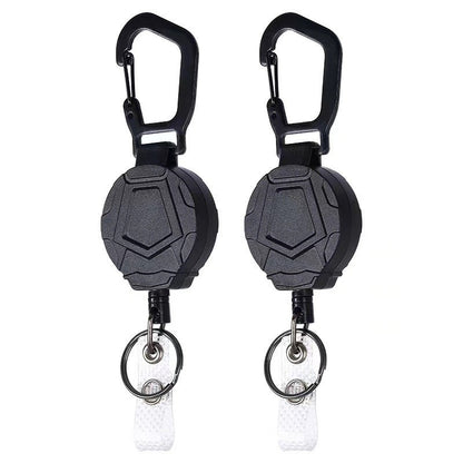 Retractable Carabiner Keychain with Steel Cable