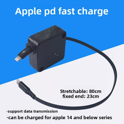 Retractable Data Cable Fast Charging 100W USB-C Type-C