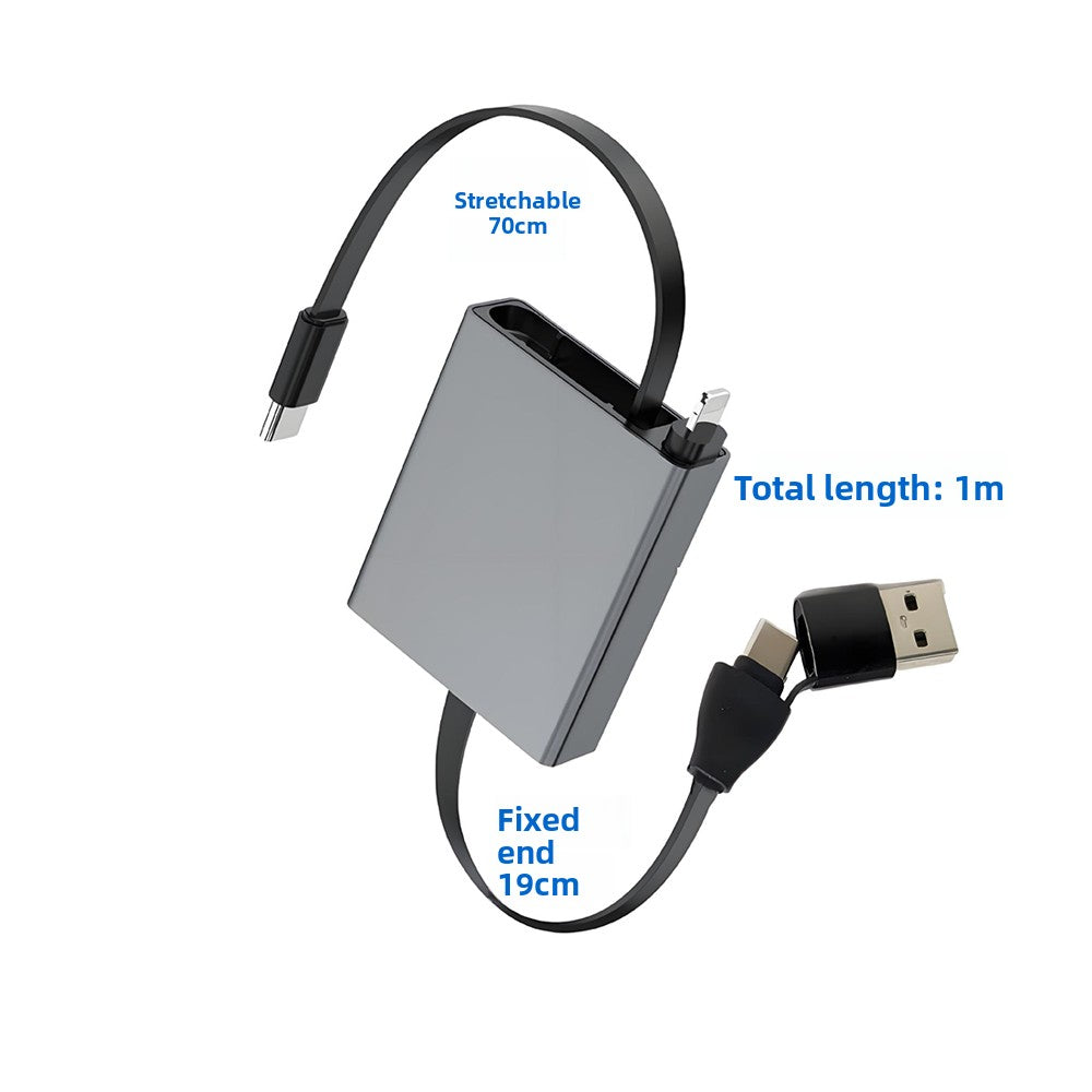 Retractable Data Cable Fast Charging 100W USB-C Type-C