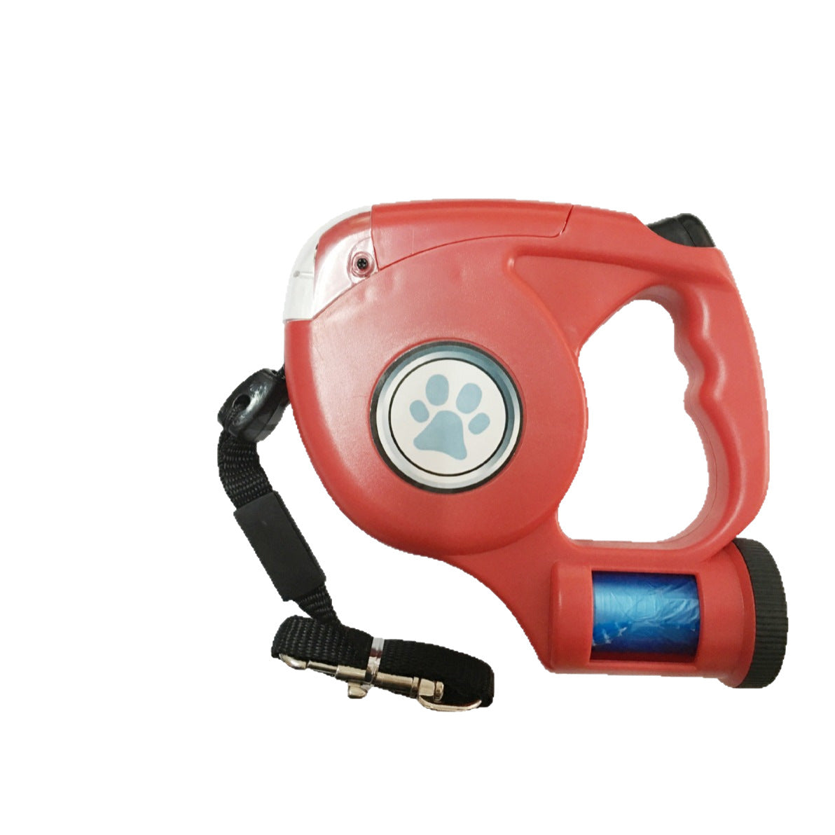 Retractable Dog Leash with LED Light and Waste Bag Holder