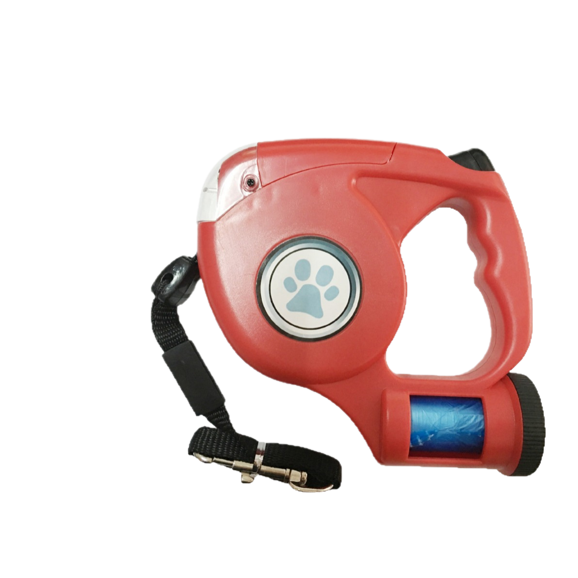Retractable Dog Leash with LED Light and Waste Bag Holder