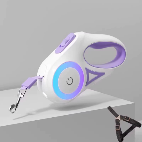 Retractable Dog Leash with Light for Small and Medium Dogs