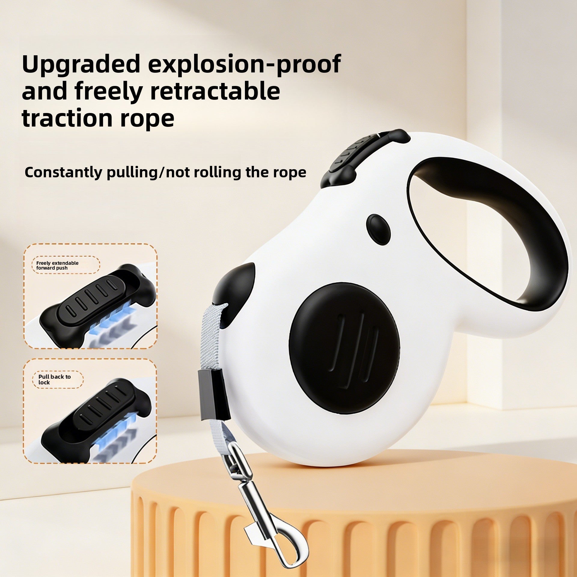 Retractable Dog Leash with Shock Absorption