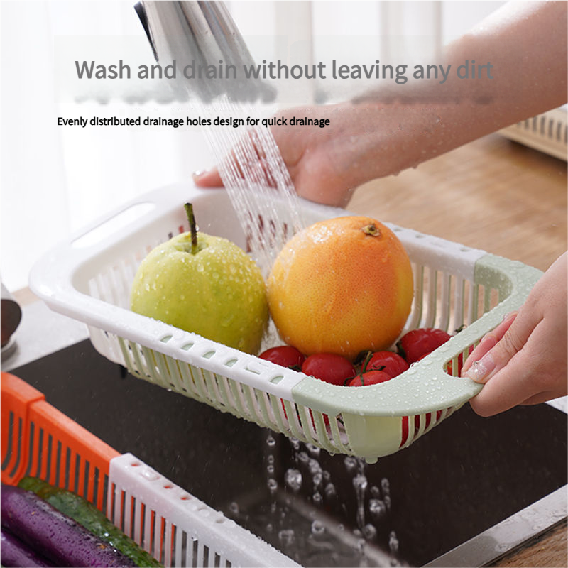 Retractable Draining Basket Draining Vegetable and Fruit Basket Household Kitchen Creative Sink Draining Rack Finishing Storage Basket