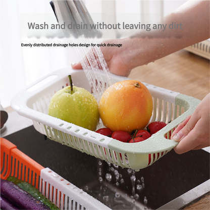Retractable Draining Basket Draining Vegetable and Fruit Basket Household Kitchen Creative Sink Draining Rack Finishing Storage Basket