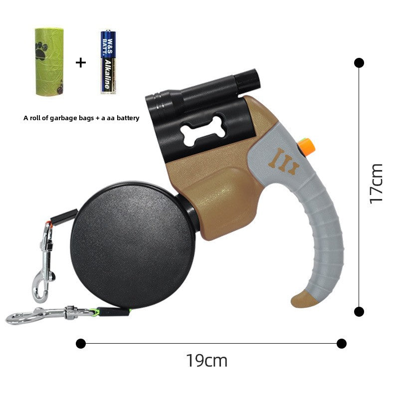 Retractable Dual Dog Leash with Waste Bag Dispenser