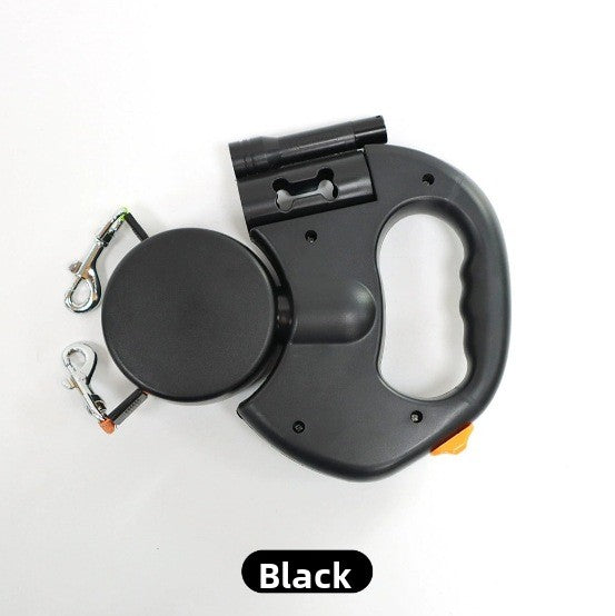 Retractable Dual Dog Leash with Waste Bag Dispenser