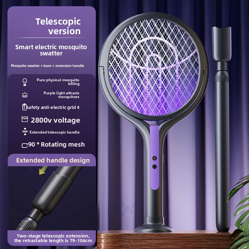 Retractable electric mosquito swatter