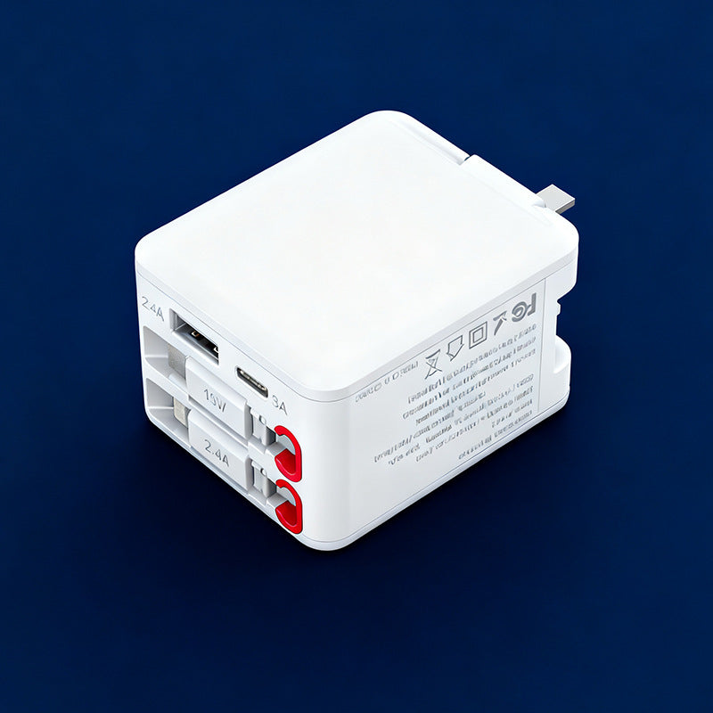 Retractable GaN Fast Charger with Multiple Ports
