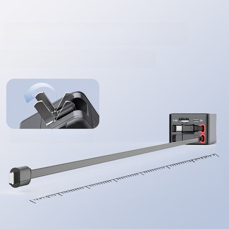 Retractable GaN Fast Charger with Multiple Ports