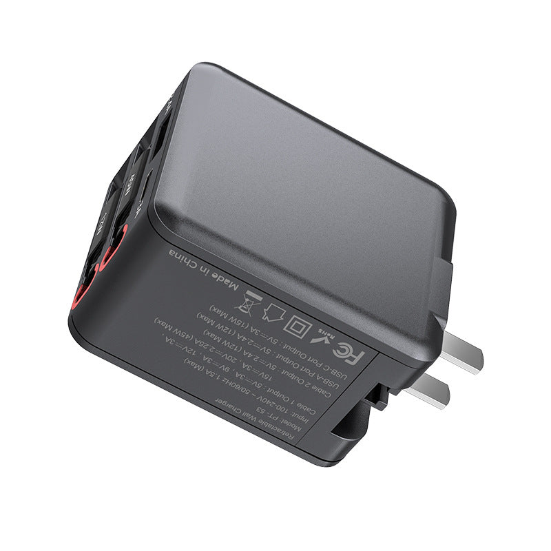 Retractable GaN Fast Charger with Multiple Ports