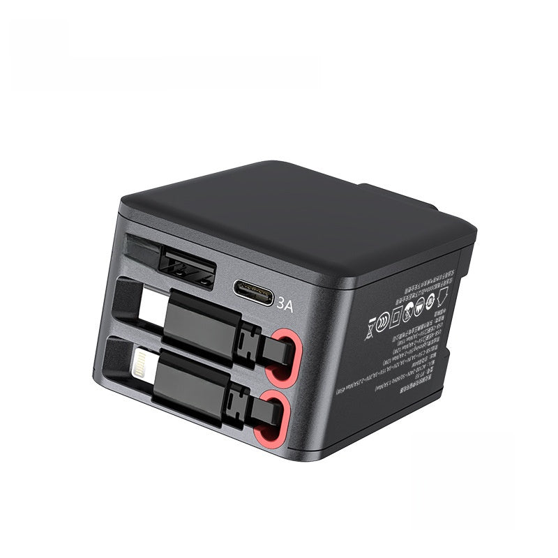 Retractable GaN Fast Charger with Multiple Ports