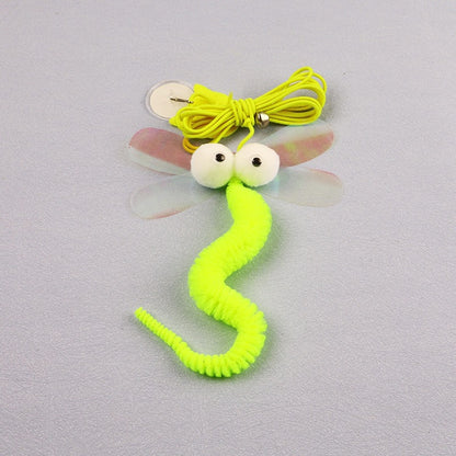 Retractable Hanging Cat Teaser Toy with Feather Attachments