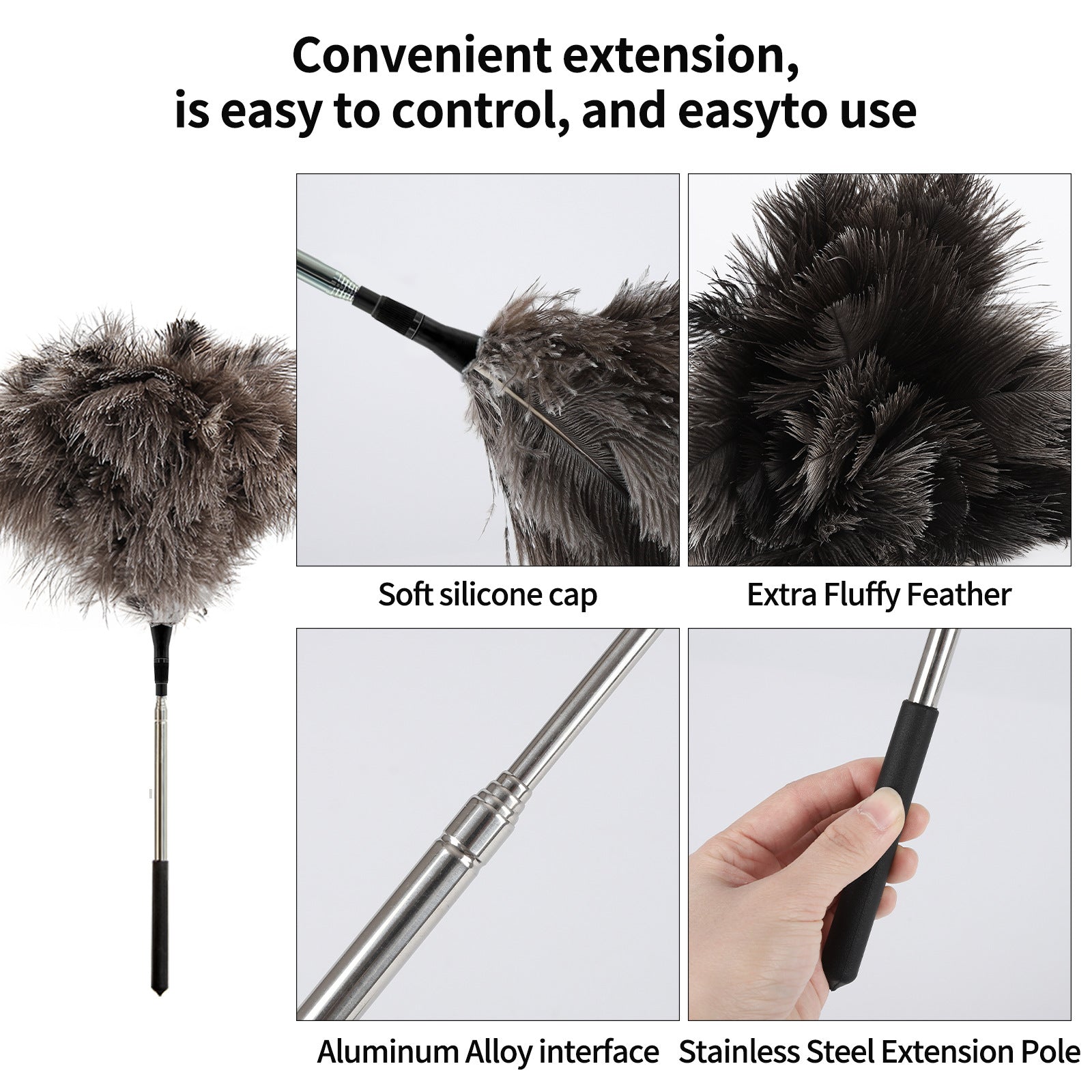 Retractable Ostrich Feather Duster