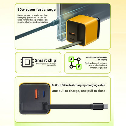 Retractable PD fast charging head