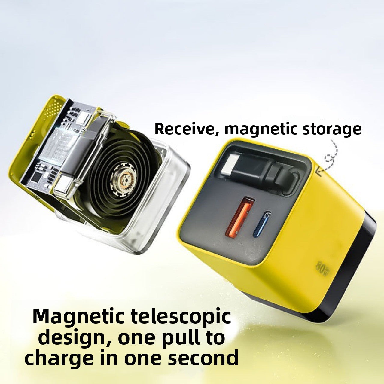 Retractable PD fast charging head
