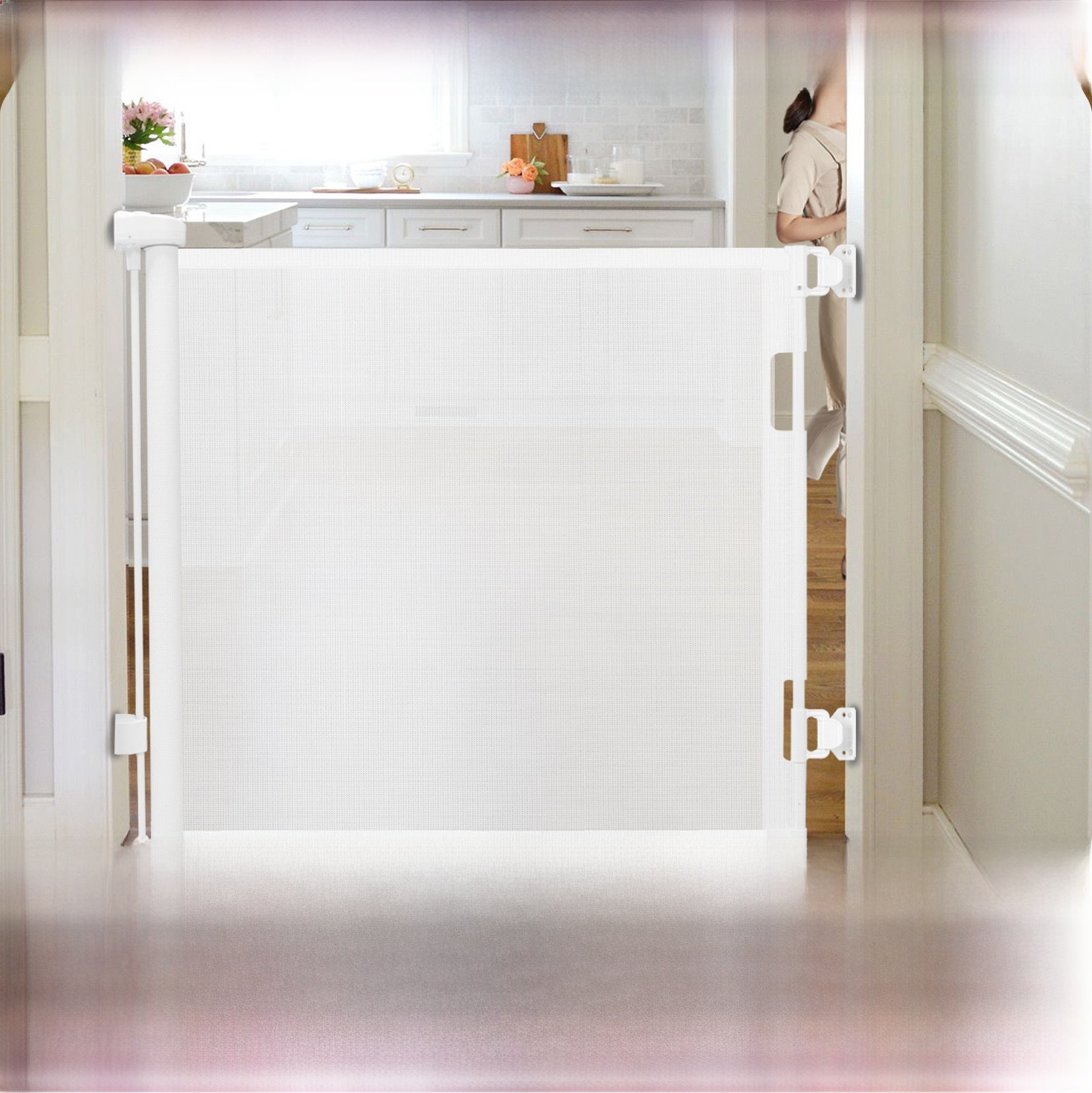 Retractable Safety Door Barrier for Stairs and Doorways