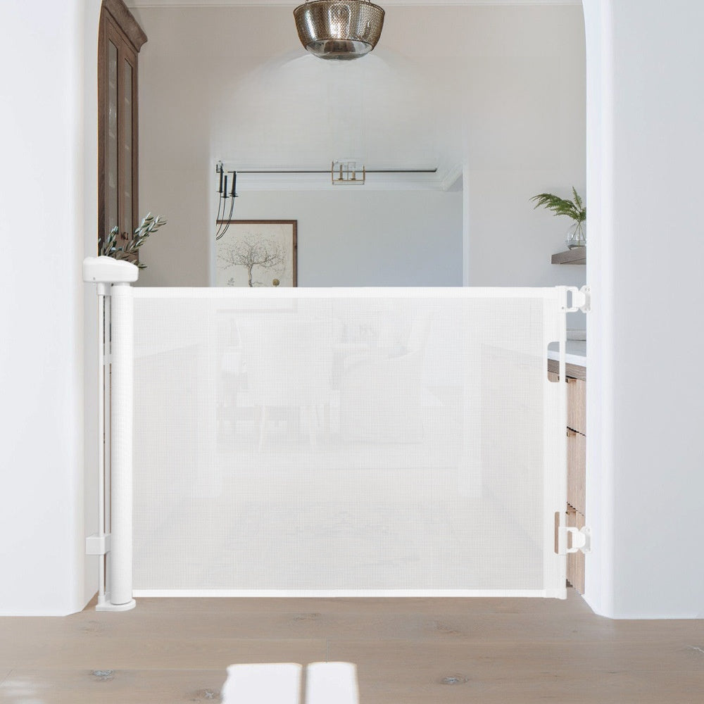 Retractable Safety Door Barrier for Stairs and Doorways