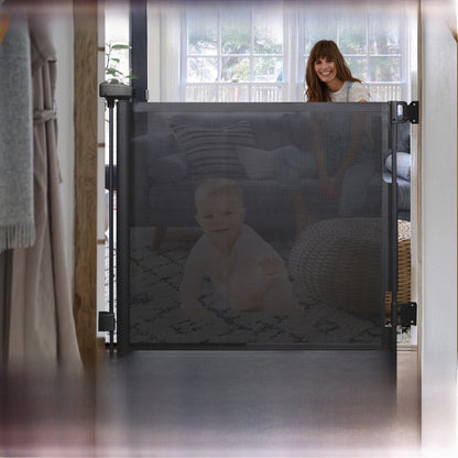 Retractable Safety Door Barrier for Stairs and Doorways