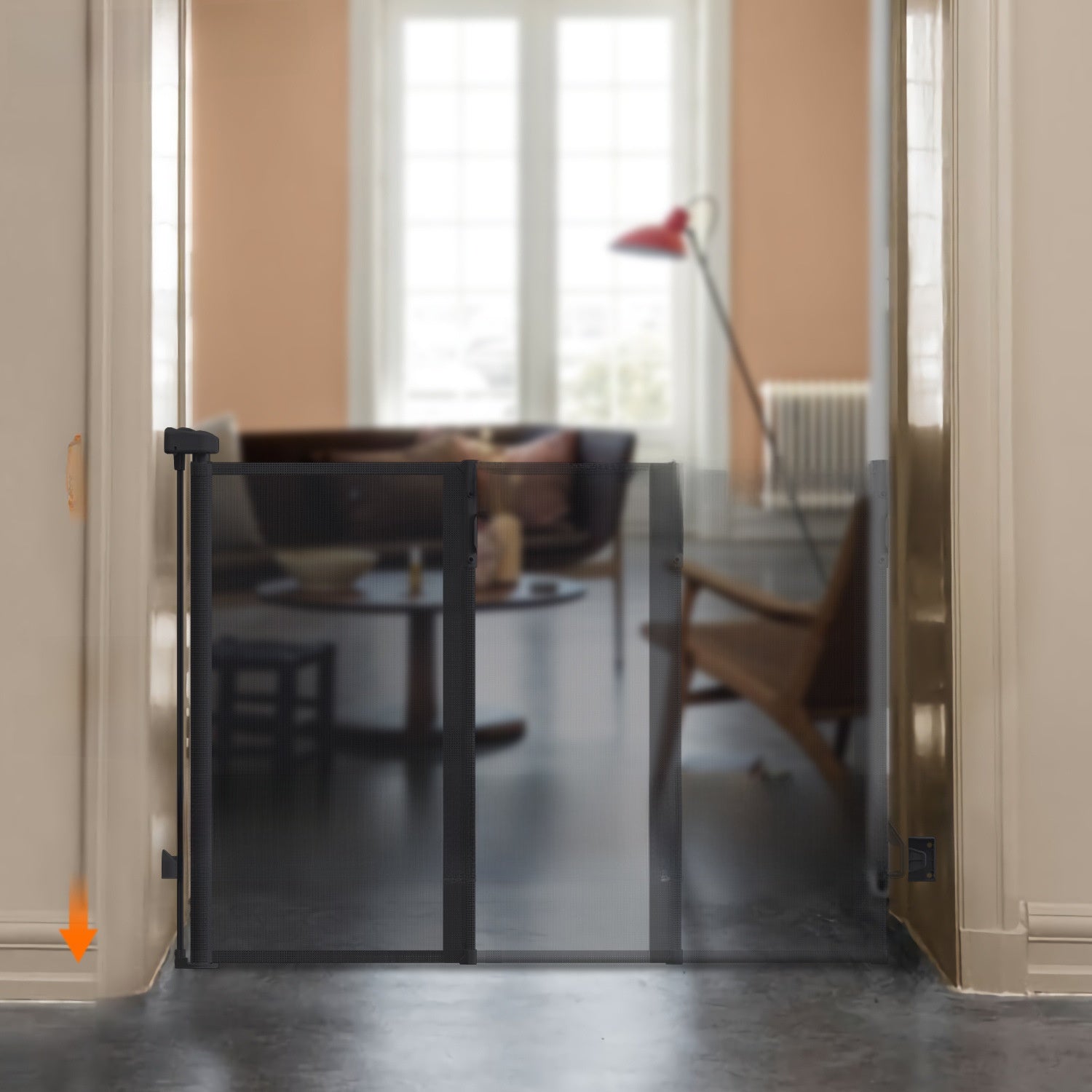 Retractable Safety Door Barrier for Stairs and Doorways