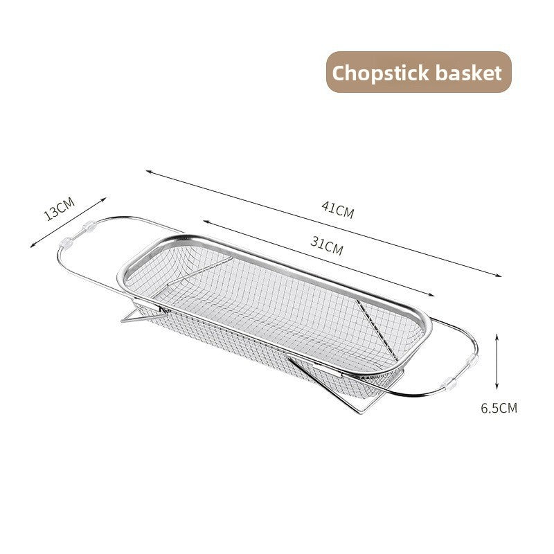 Retractable Stainless Steel Sink Drain Basket
