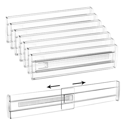 Retractable Transparent Drawer Dividers with Foam Ends