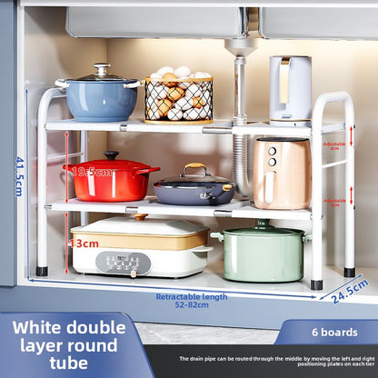 Retractable Under Sink Storage Rack
