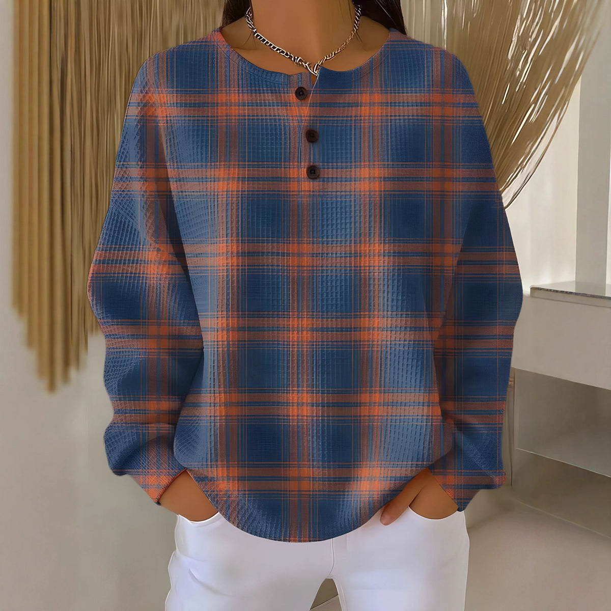 Retro 3D Digital Print Polo Dress