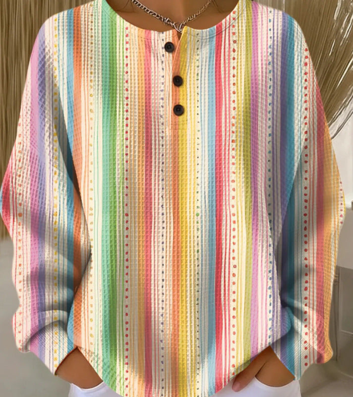 Retro 3D Digital Print Polo Dress