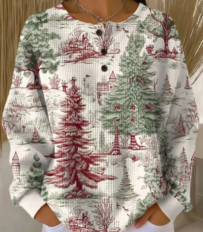 Retro 3D Digital Print Polo Dress