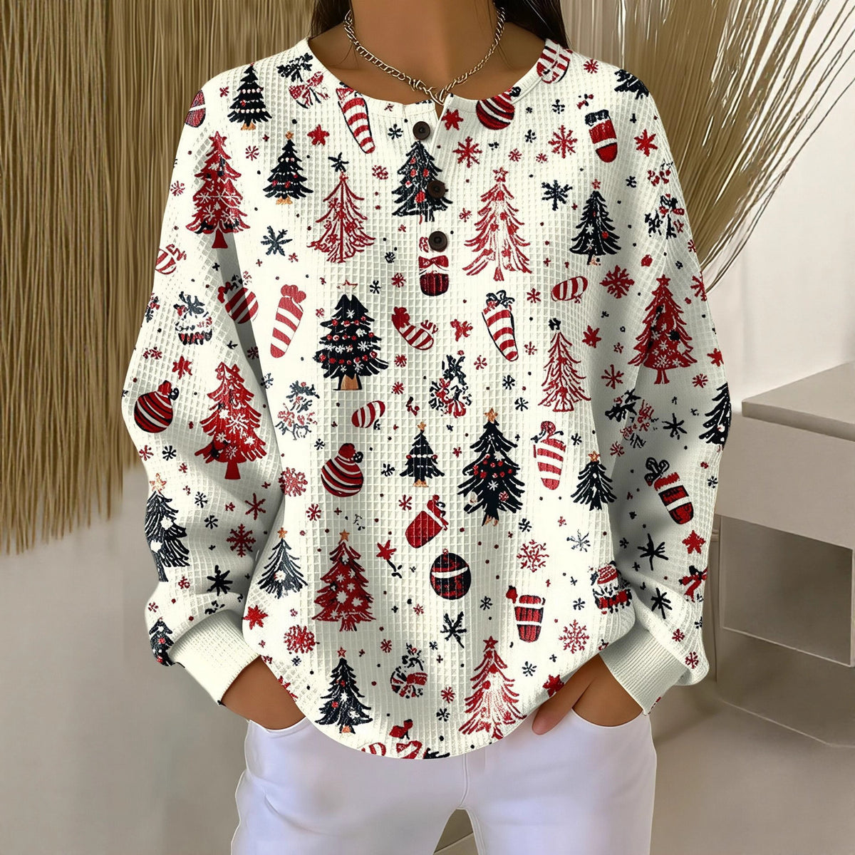 Retro 3D Digital Print Polo Dress