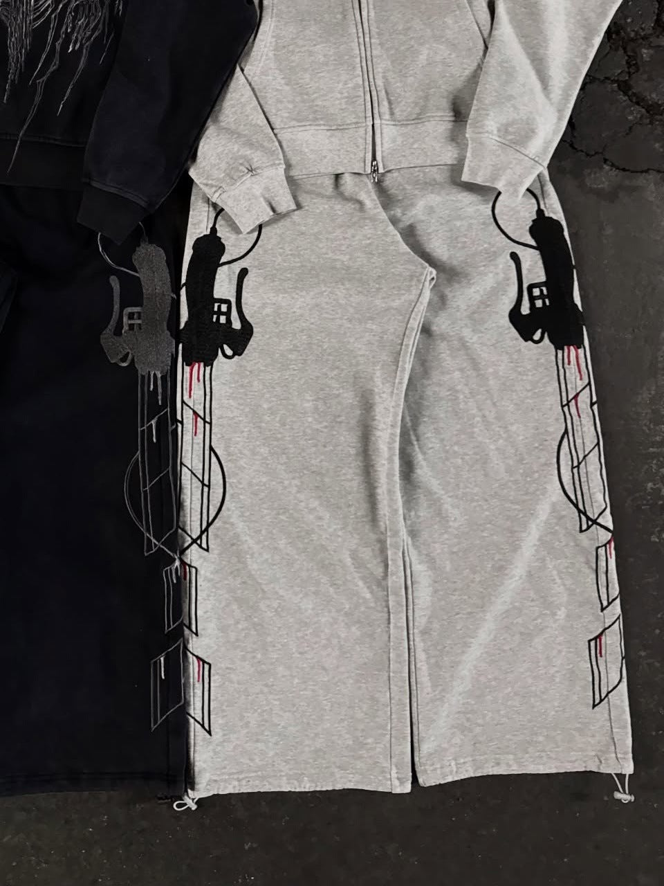 Retro 3D Print Hoodie and Pants Set