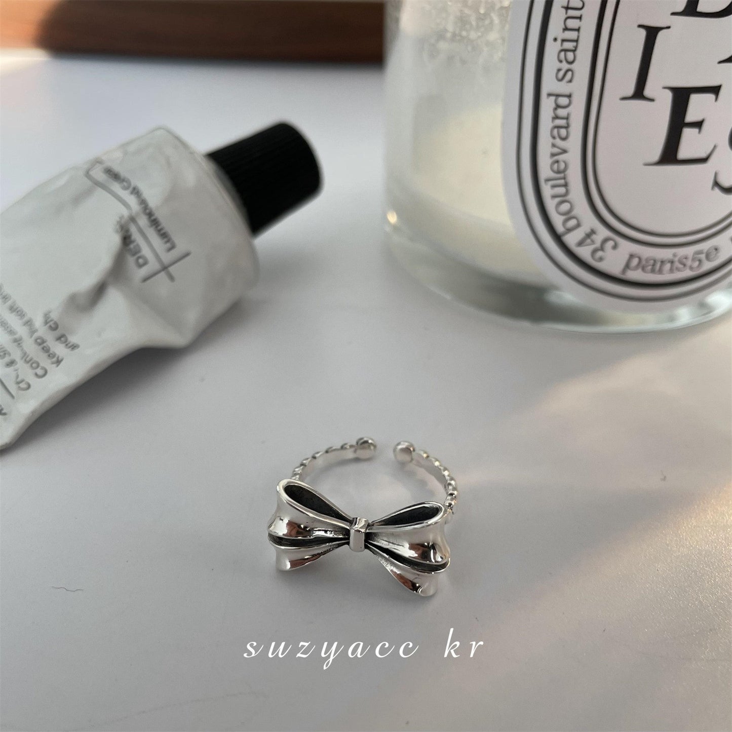 Retro Adjustable Copper Ring with Geometric Design