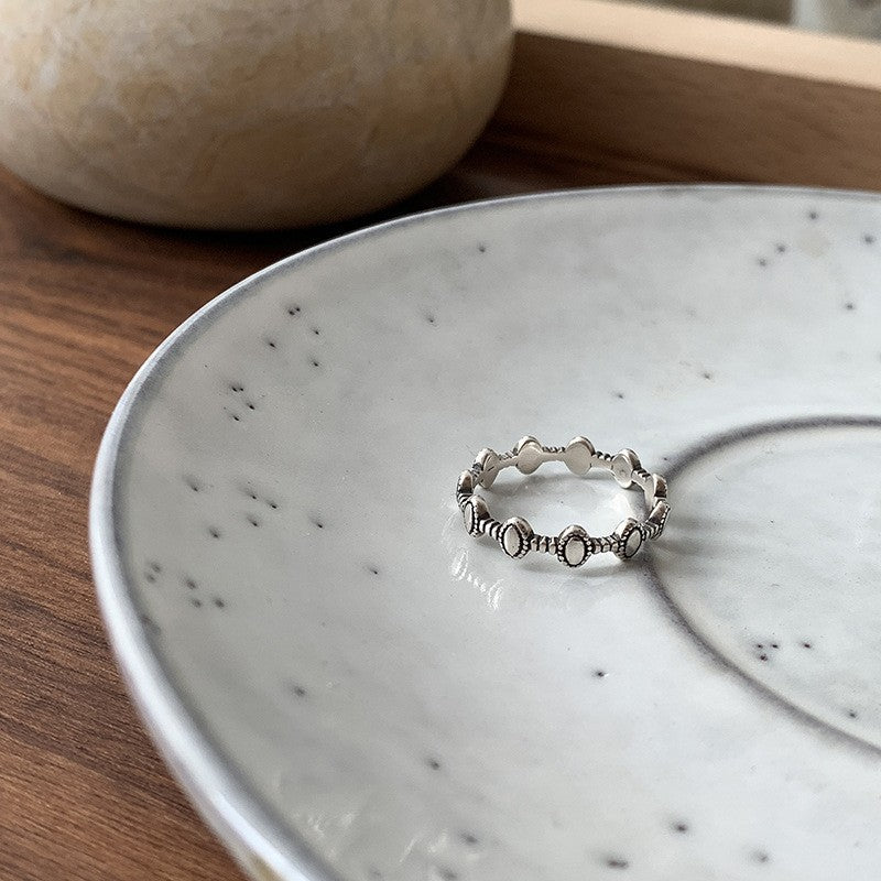 Retro Adjustable Copper Ring with Geometric Design