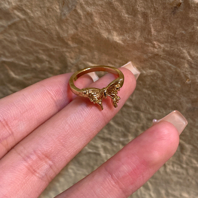 Retro Adjustable Open Ring with Zirconia