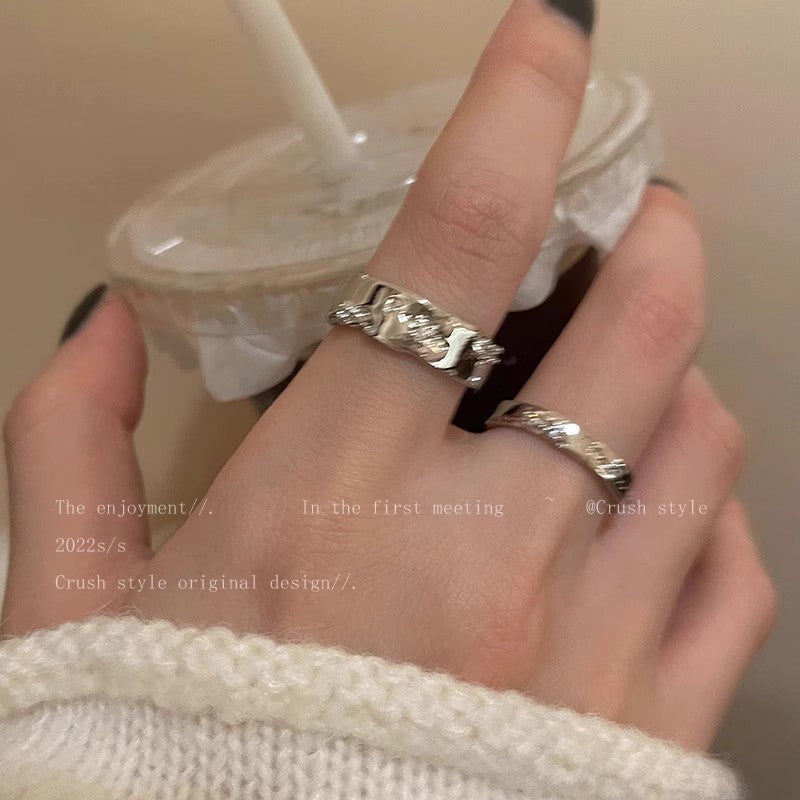 Retro Adjustable Open Ring with Zirconia