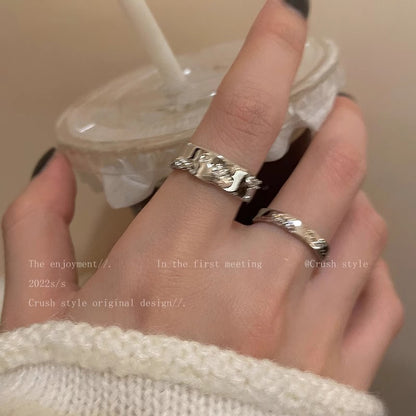 Retro Adjustable Open Ring with Zirconia