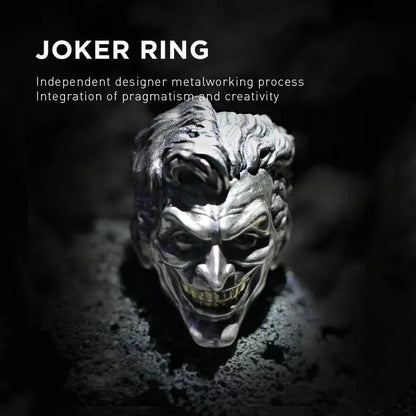 Retro and funny clown head ring hip-hop ring