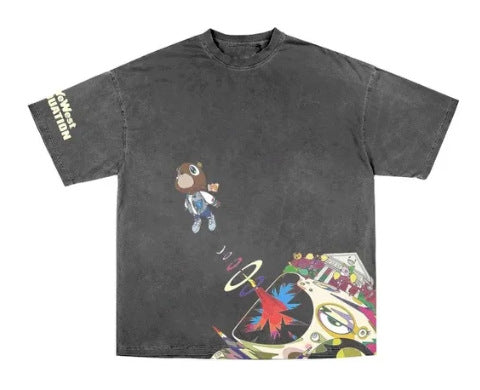 Retro anime printed short-sleeved T-shirt