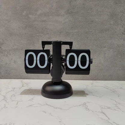 Retro Automatic Page Turning Desk Clock with Quartz Movement
