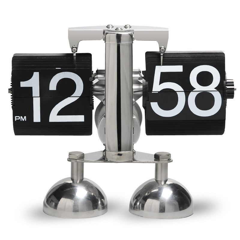 Retro Automatic Page Turning Desk Clock with Quartz Movement