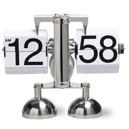 Retro Automatic Page Turning Desk Clock with Quartz Movement